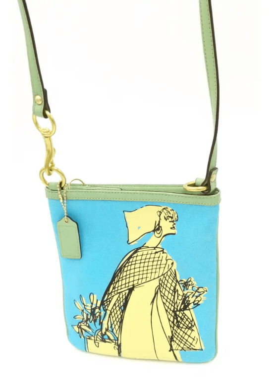 Coach Blue Bonnie Cashin Print Small Crossbody Bag
