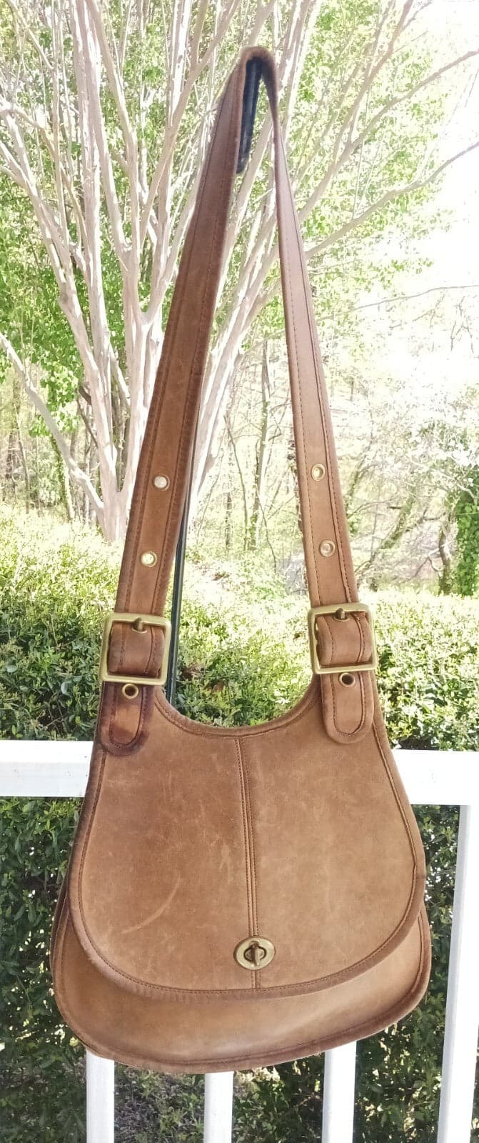 Coach 0025 RARE CASHIN MADE IN NEW YORK MEDIUM Vintage 70's Brown Crescent Bag