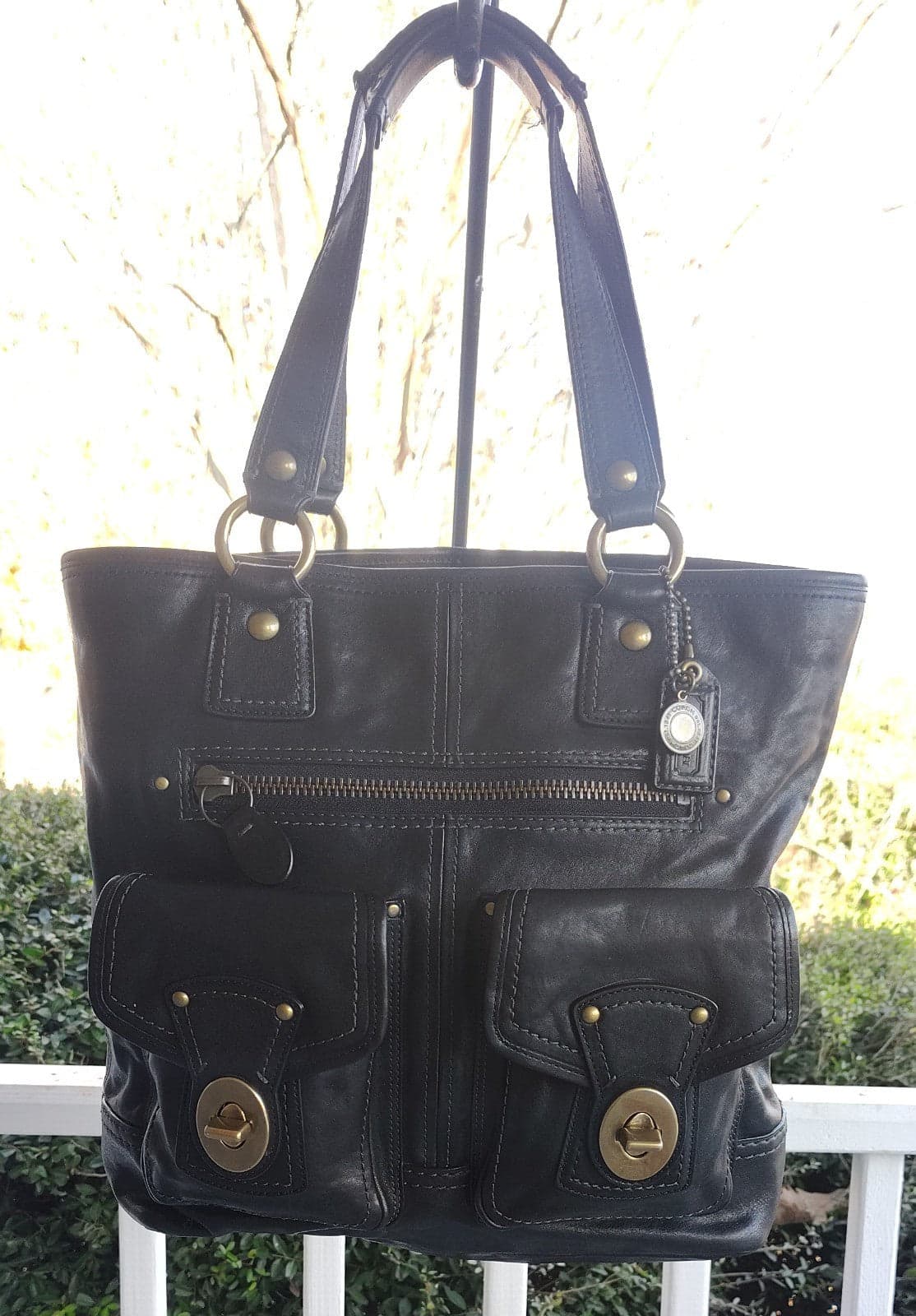 COACH XL 11131 Gigi Black 65th Anniversary Legacy Leather Tote