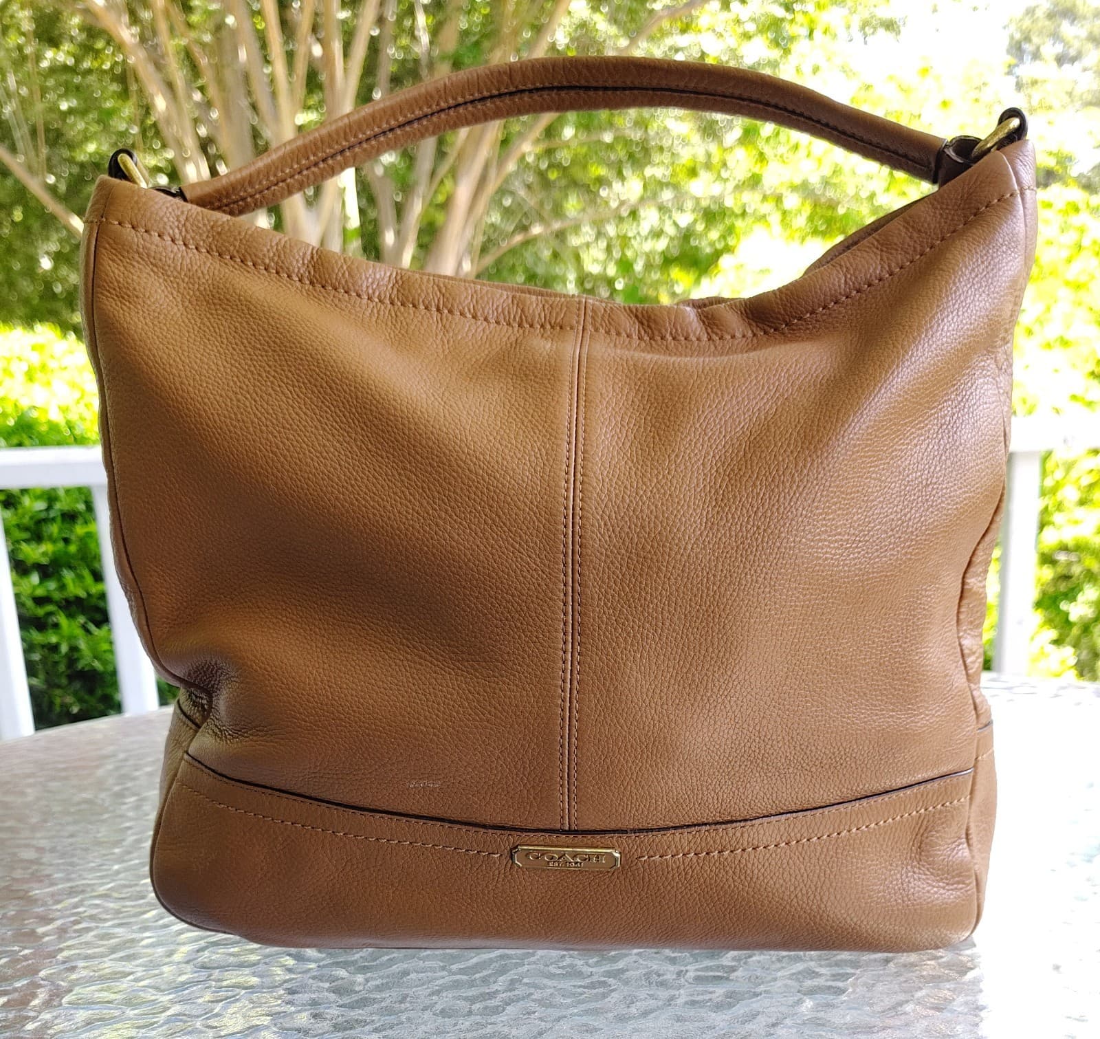 Coach LARGE F23293 Legacy Park Saddle Brown Leather Hobo Bag